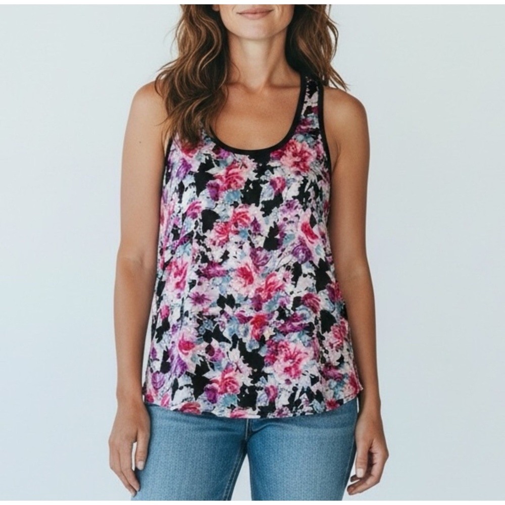 Ali & Kris Floral Tank Top Women Large Multicolor